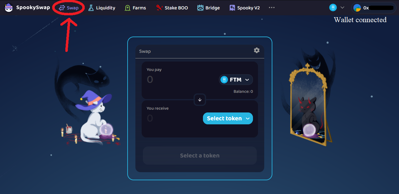 SpookySwap connect button