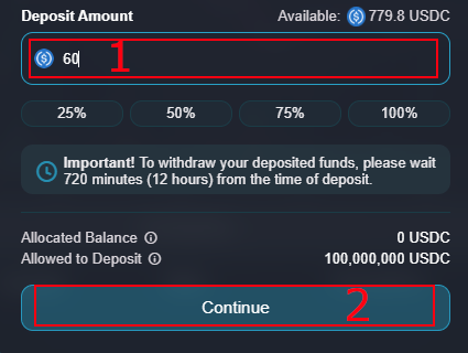 Deposit amount