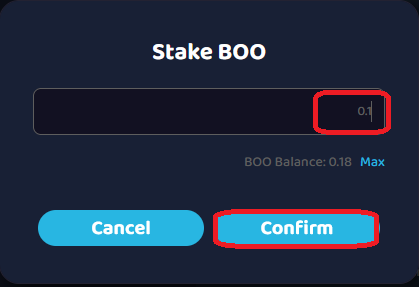 Confirm stake transaction