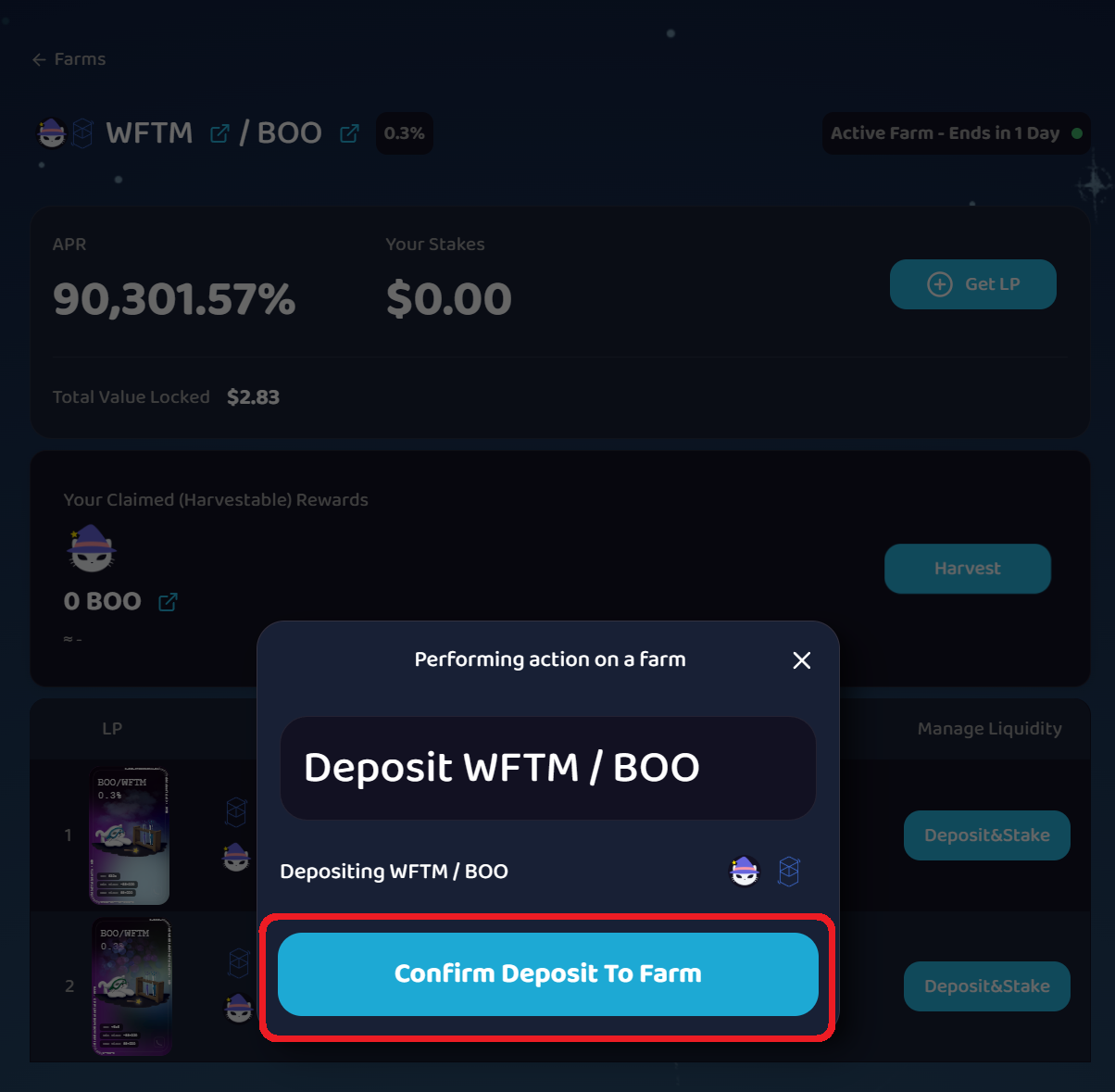 Confirm deposit