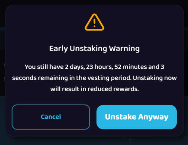 Vesting period explanation screenshot